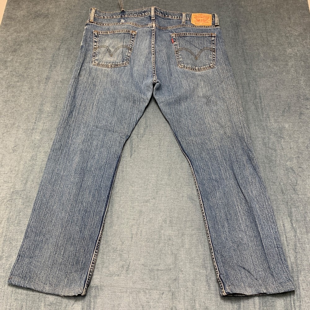 Vintage Levi's 514 Jeans Mens 40x30 Blue Denim Stretch Slim Fit Straight Leg